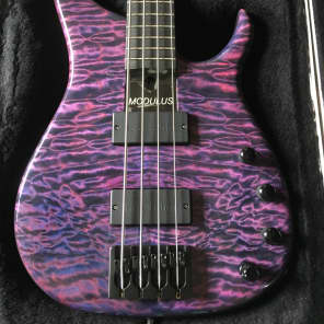 Modulus  Quantum 4 Bass Guitar 5A Quilt Top MAPLE NOS Bartolini - TOP OF LINE 2006 Purple Blue Black image 2