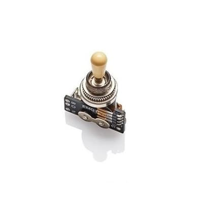 EMG 3 POS CHROME GIBSON STYLE TOGGLE 3 WAY 3 POSITION SWITCH IVORY TIP B289 ( DISCOLORED TIP ) image 9