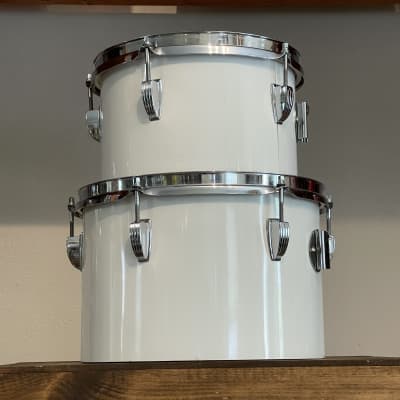 1970's Ludwig 10" & 12" White Cortex 3-Ply Concert Toms image 3