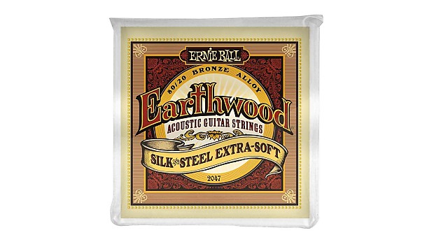 Ernie Ball 2047 Earthwood 80/20 Bronze Silk And Steel Extra Soft Acoustic Guitar Strings (10-50) image 1