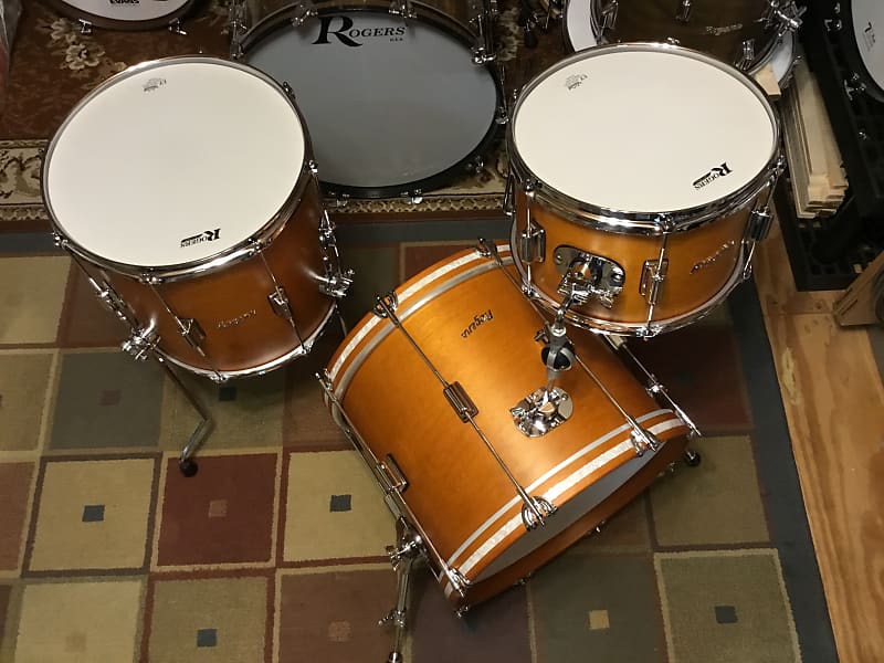 Rogers Tower 3pc Jazz Drum Set 2022 Fruitwood Stain | Reverb