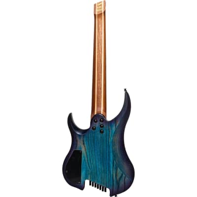 Legator Ghost G7FP 7-String Multi-Scale Headless Guitar, Ebony, Cali Cobalt Blue image 3