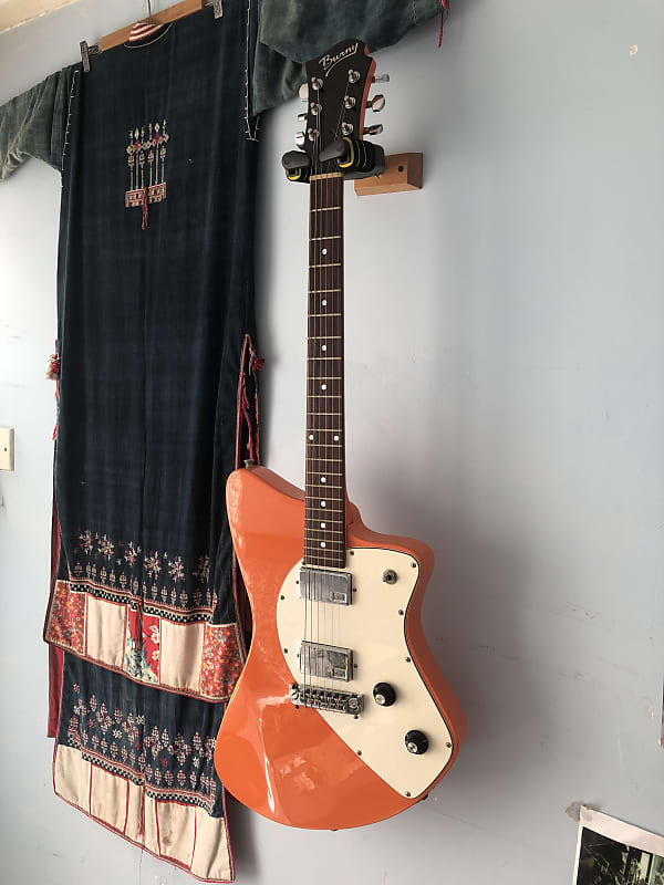 ♑️ Burny赤鯨H-65 Custom♑️HIDE Japan Guitar Burny Orange H-65 20th Century  Boy❤️‍🔥Upgrade Vintage seymour duncan Pick up💛 Same Grip with Yellow  heart