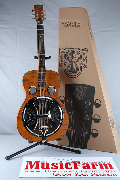 Dobro DWHOUNDLX Hound Dog Deluxe Round Neck Resonator Guitar Fishman Pickup