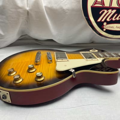 Epiphone Limited Edition Custom Shop Les Paul 1960 Standard v3 Guitar with Case - Bourbon Sunburst image 8