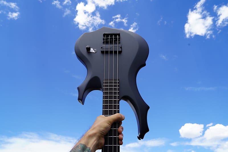 ESP LTD F-4 Black Metal Black Satin 4-String Electric Bass Guitar (2023) image 1