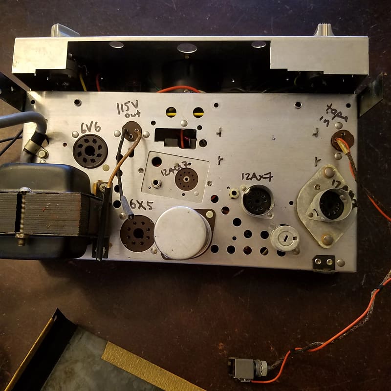 Silvertone Sears Project mono Tube Amplifier 6V6 1958 Silver image 1