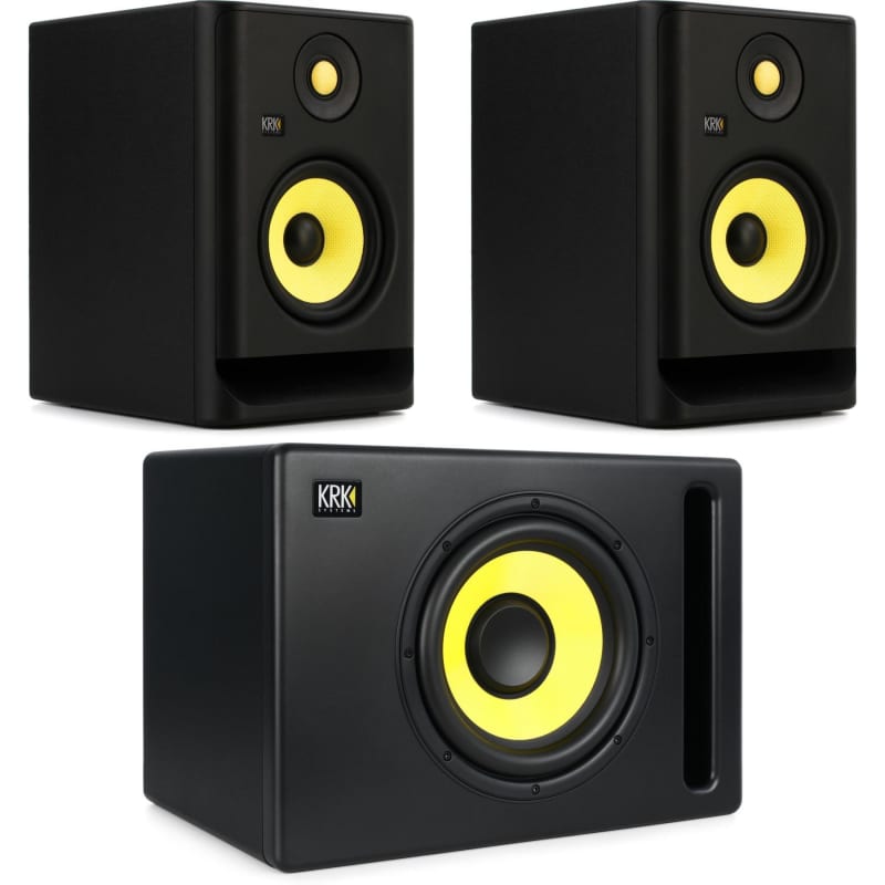 KRK V4 S4 4-inch Powered Studio Monitor Pair With S8.4 8-inch