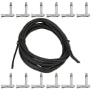 Pedal Board Cable Kit - 15' Cable with 12 Low Profile Right Angle 1/4" TS Plugs