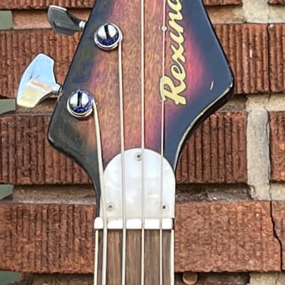 1960s MIJ Rexina Kawai Teisco Short Scale Electric Bass Guitar~Tri Tone Brown Sunburst~Lots of Mojo!~VIDEO! image 9