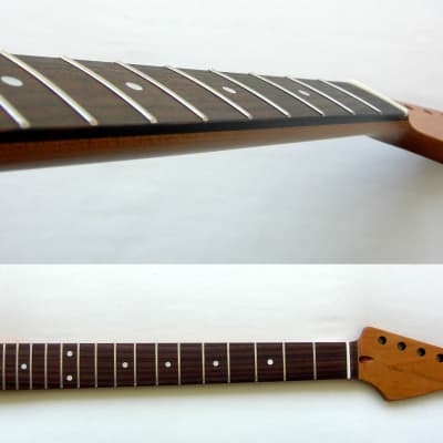 Roasted STRATOCASTER Guitar Neck/Maple Rosewood / 22-Med Jumbo Frets w/Warmoth Bone Nut / STRAT (fits Fender image 1