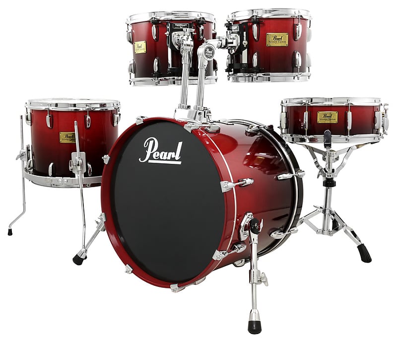 Pearl Session Custom Maple 5pc Shell Pack in Wine Red Fade