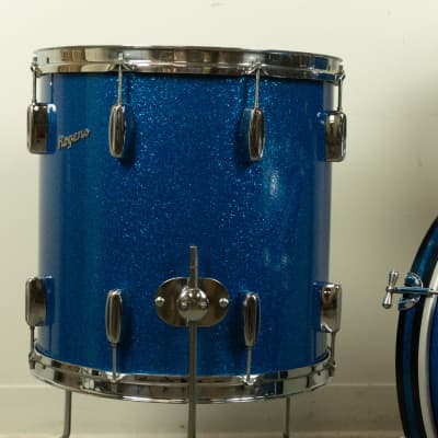 1960s Rogers Swingtime Blue Sparkle Pearl Drum Set image 2