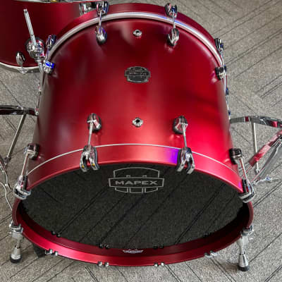 Mapex  Saturn Evolution 5 Pc Workhorse Shell Pack 10x8, 12x9, 14x14, 16x16, 22x18 Tuscan Red/Chrome image 7