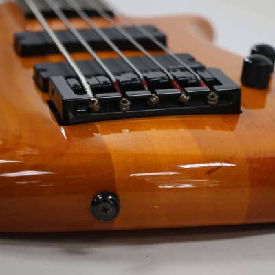 Rare 98-99 Spector NS-2000/5 Neck Thru 5 String Bass Guitar Amber w/ Gig Bag - NICE! image 23