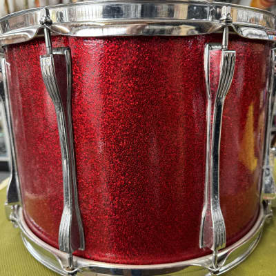 Ludwig 14" Marching Snare Drum 70's - Red Sparkle image 3