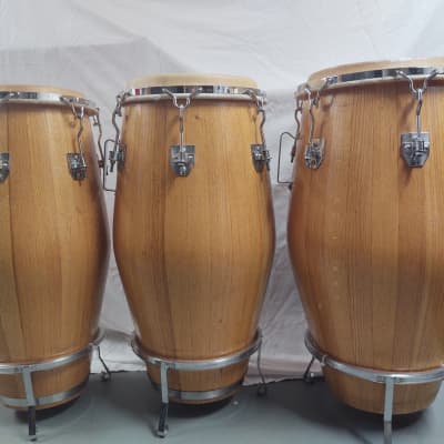 コンガ　ビンテージ　VALJE DRUMS？ PAIR OF VINTAGE 1960'S VALJE OAK CONGA DRUMS — Lots of Furniture