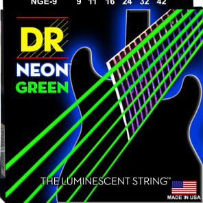 DR Neon Phosphorescent Green HiDef Light Electric Guitar Strings