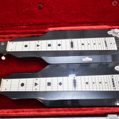 Vintage Gretsch Double Neck Console Steel Guitar 6148-L “Jet Twin” 50s Black 1953-1957 - Black image 3