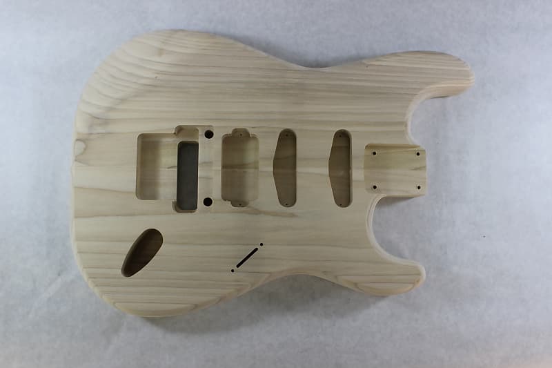 Unfinished Poplar HSS guitar body - fits Fender Strat Stratocaster neck Floyd Rose J930 image 1