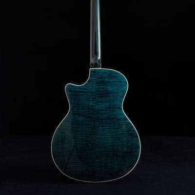 Hsienmo KOI Fish Aqua Blue Full Solid Acoustic Guitar with hardcase image 20