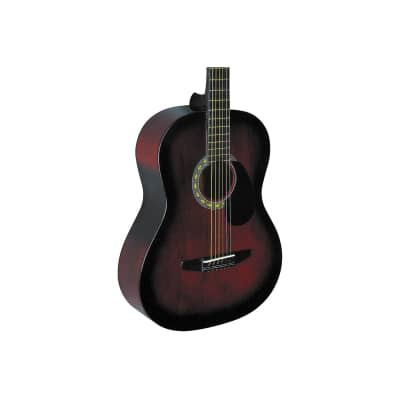 Rogue Starter Acoustic Guitar Red Burst 7/8 scale for kids Guitar or aspiring guitarists image 4