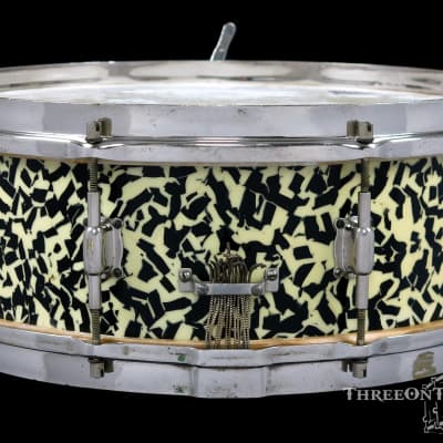 1930s Leedy Black Onyx Professional Model 'Separate Tension' Snare Drum :  5 x 14 image 6