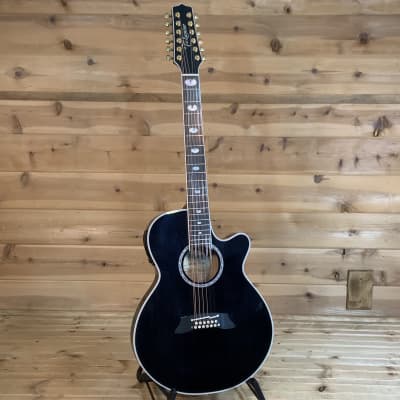 Takamine TSP158C-12 12-String Acoustic Guitar- See Thru Black Gloss image 2