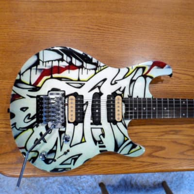 Peavey HP Special Custom Graffiti Graphic Art Paint Drip Edition Hartley Peavey Signature Series Floyd Rose 3 Pickup Humbucker Single Coil Whammy Tremolo Bar Tremelo One-of-a-kind Electric Guitar image 2