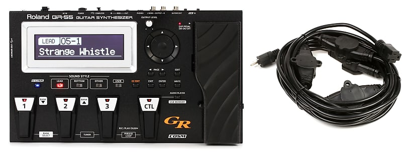 Roland GR-55 (GK-3 Pickup not included)  Bundle with Hosa PDX-430 6-outlet Power Distribution Cord - 30 foot image 1