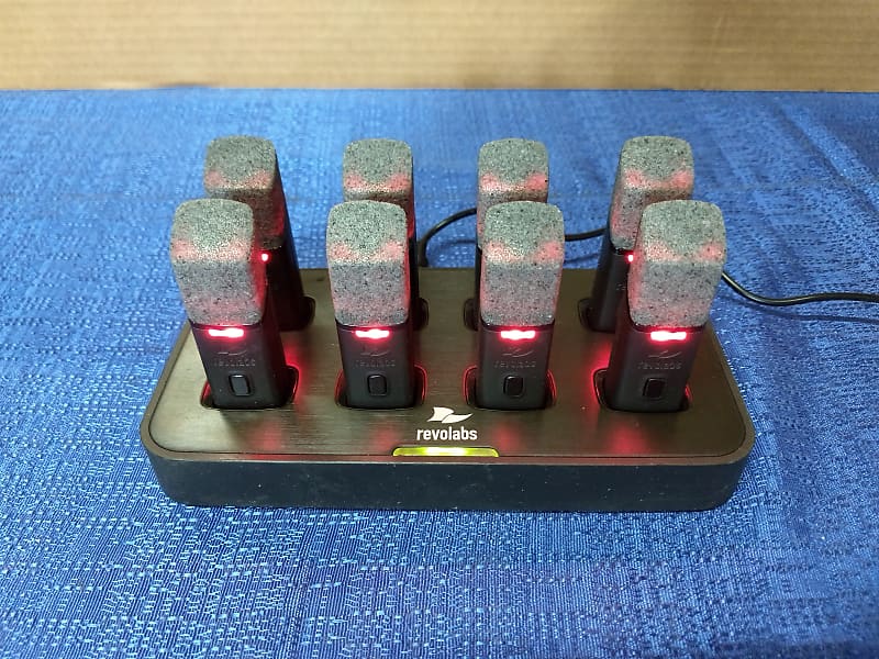 Revolabs 02-08HDCHG-C Charger Base W/ 8 01-HDTBLMIC-DR-11 Microphones image 1