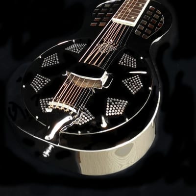 Minolian Parlour Resonator Guitar - Nickel/chrome Brass Body image 3