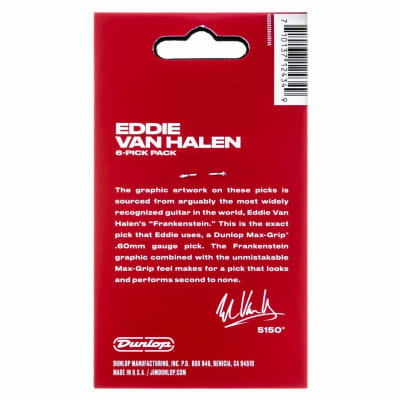 Dunlop EVHP02 Eddie Van Halen Frankenstein Max Grip Nylon Guitar Picks, .60mm, 6-Pack image 8