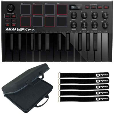 Akai MPK Mini MK3 25-Key USB Keyboard Pad Controller Black w Software & Case