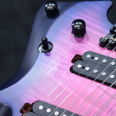 NK Guitars 7-String Headless Flame Top Purple Blue Burst