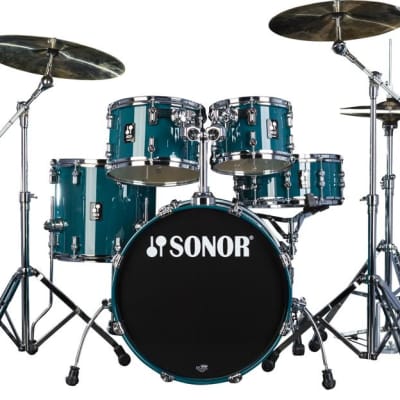 Sonor AQ1 Studio 5-piece Shell Pack with Hardware - Caribbean Blue image 1