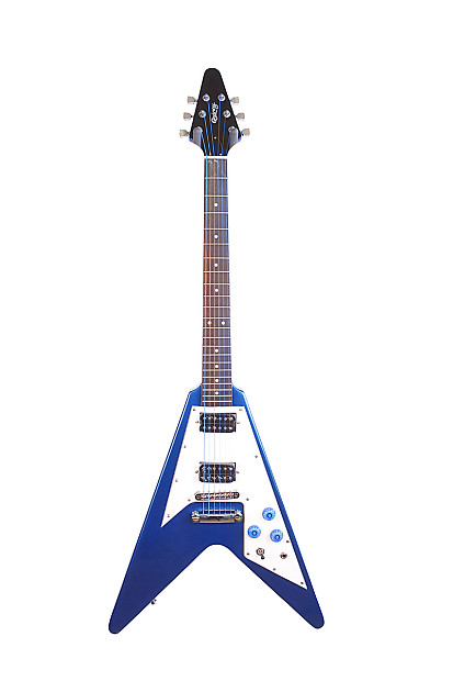 FLYING V /フライングV Quincy Texas ZX Flying V Shape Style Electric Guitar ZX5 2017 Blue