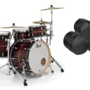 Pearl Masters Complete Natural Banded Redburst Drums 22x16_12x8_16x16 Shell Pack +Free Bags | NEW Authorized Dealer