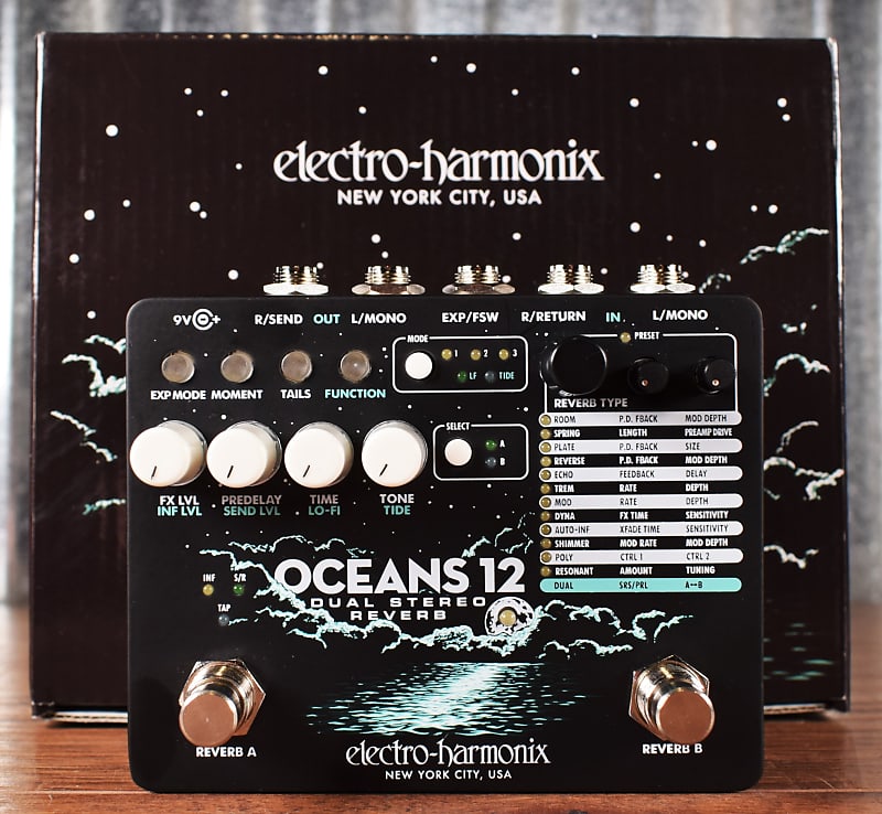 Electro-Harmonix EHX Oceans 12 Dual Stereo Reverb Guitar Effect Pedal image 1