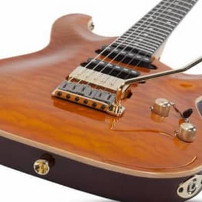 Schecter Japan California Classic Electric Guitar W/ Hardcase, Transparent Amber 7301 image 4