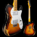 Fender Custom Shop '72 Telecaster Thinline Heavy Relic, Maple Fb, Faded Aged 3 Color Sunburst 231 6l