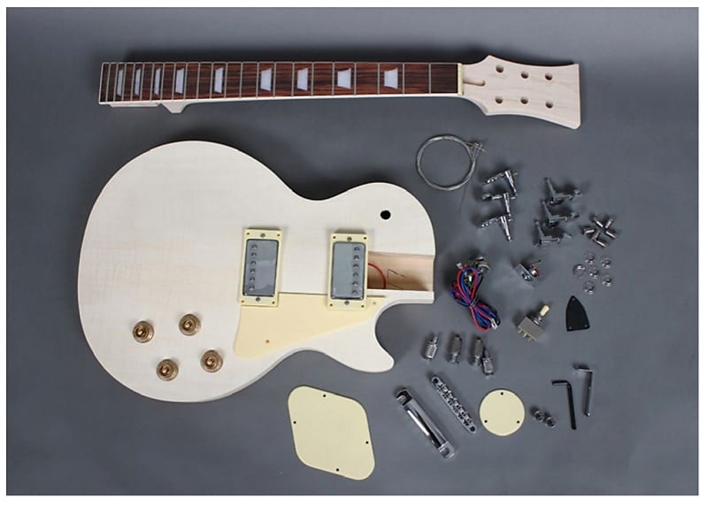 Unbranded Les Paul Electric Guitar DIY Kit Natural Unfinished image 1