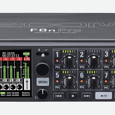 Zoom F8n Pro Professional Field Recorder/Mixer, Audio for Video, 32-bit/192 kHz Recording, 10 Channel Recorder, 8 XLR/TRS Inputs, Timecode, Ambisonics Mode, Battery Powered, Dual SD Card Slots image 1