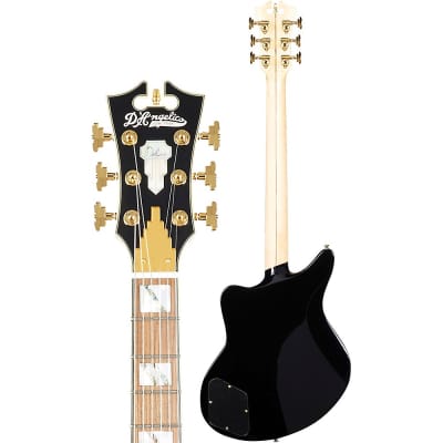 D'Angelico Deluxe Series Bedford Electric Guitar With Stopbar Tailpiece Black image 4