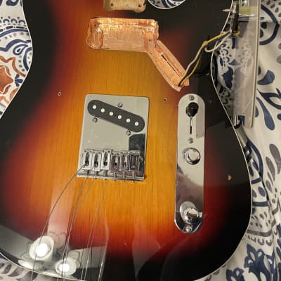 Loaded Telecaster project body with Mojotone Broadcaster Quiet Coil pickups and Emerson Custom 3-way wiring harness (500k pots) image 7
