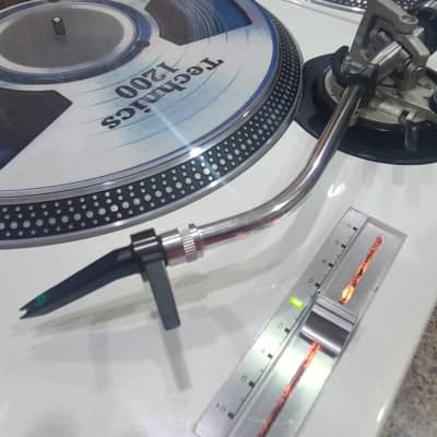 Pair of White Technics SL-1200 MK2 Custom DJ Turntables image 6