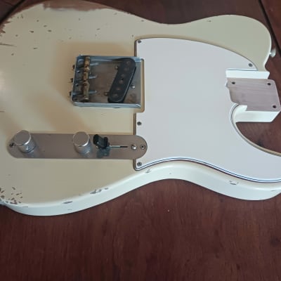Melody Custom Guitars Olympic White Relic Aged Esquire Telecaster Body, Loaded. 1998 image 9