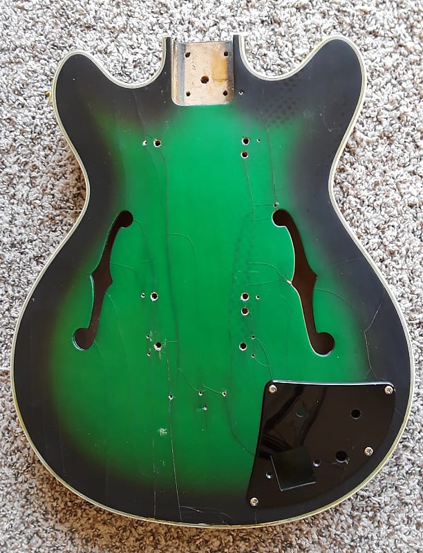 1960's Teisco EP-8T Green Burst Guitar Body | Reverb