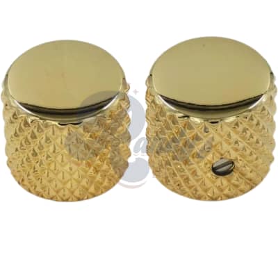 Advanced Plating Inc (API) 3015G Heavy Knurled Flat Top Telecaster® Knobs (2-Pack) Gold - Fits Fender®