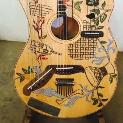 Blueberry  Handmade Guitharpulele - Guitar - Harp - Ukulele - Washboard - Kalimba for sale